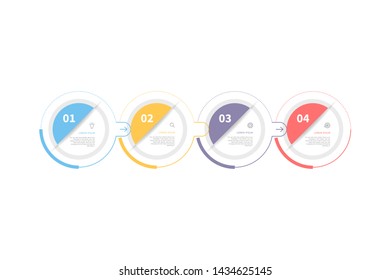 4 steps Infographic element. Can be used for process diagram, timeline, presentations, workflow layout, banner, flow chart, info graph, report, web design, testimonial. Business template vector.