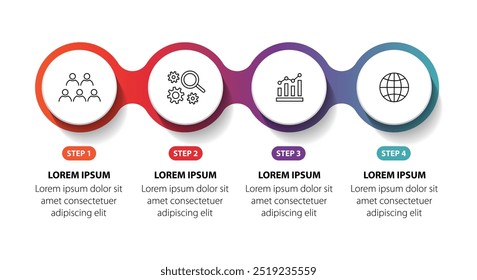 4 steps infographic flowchart design template