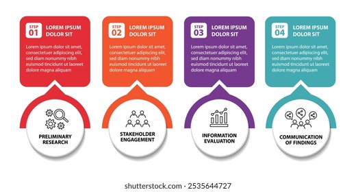 4 steps infographic flowchart design template