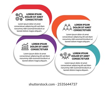 4 Schritte infografische Flussdiagramm-Entwurfsvorlage