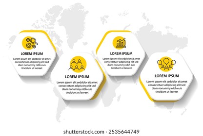 4 steps infographic flowchart design template