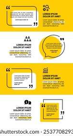 4 steps infographic flowchart design template with quotes
