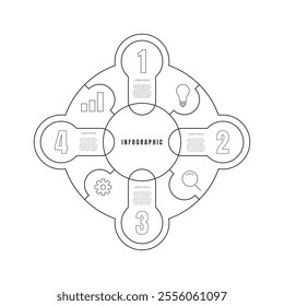 4 steps infographic flowchart design template. - Vector.