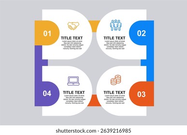 4 steps infographic flowchart design template
