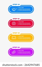 4 steps infographic flowchart design template
