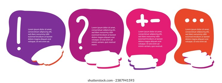 4 steps infographic with hand drawn text box. Step by step instruction. Empty way progress design template. Data visualization. Design element for presentation with copy space. Workflow layout.