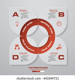 4 steps Infographic report template layout. Vector illustration EPS 10.