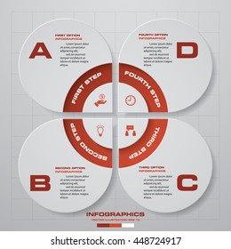 4 Schritte Layout der Infografik-Berichtsvorlage. Vektorgrafik EPS 10.
