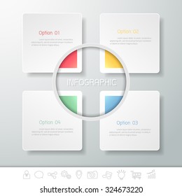 4 steps infographic template. can be used for workflow layout, diagram, number options