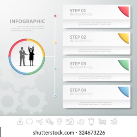 4 steps infographic template. can be used for workflow layout, diagram, number options