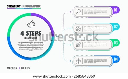 4 steps infographic template modern style for presentation, banner, flow chart, web site, diagram, workflow layout, info graph vector