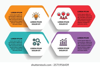 4 steps infographic template with 4 options. Flowchart that can be used for business report, data visualization and presentation. Timeline infographic elements vector illustration.
