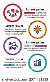 4 steps infographic template with 4 options. Flowchart that can be used for business report, data visualization and presentation. Timeline infographic elements vector illustration.