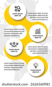 4 steps infographic template with 4 options. Flowchart that can be used for business report, data visualization and presentation. Timeline infographic elements vector illustration.