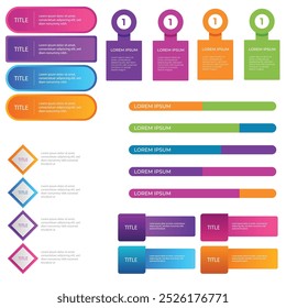 4 steps infographic template Simple vertical multi-colored squares In the center there is a semicircular text,above there are multi-colored icons,below there are numbers on a gray gradient background