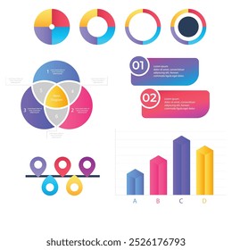 4 Schritte infografische Vorlage Einfache vertikale mehrfarbige Quadrate In der Mitte befindet sich ein halbkreisförmiger Text, oben sind mehrfarbige Symbole, unten sind Zahlen auf grauem Farbverlauf-Hintergrund