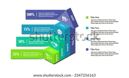 4 steps infographic template. Stairs arrow style infographic design. Template isolated on white background. Can be used for presentation or any purposes. Vector EPS10 