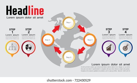 4 steps infographic template,Timeline vector infographic, business concept