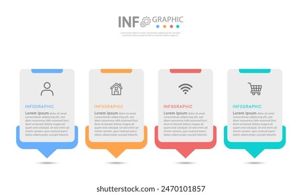4 steps infographic. Vector illustration. Can be used for process diagrams, presentations, workflow layouts.
