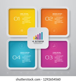 4 steps infographics chart design element. For data presentation.	