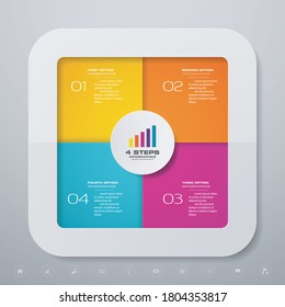 elemento de diseño de gráfico de infografías de 4 pasos. Para presentación de datos.