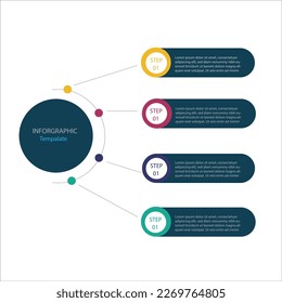 4 Steps Infographics Design Template for graphs, charts, diagrams. Business concept .eps 10