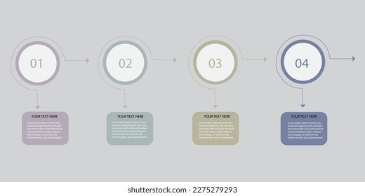 4 Steps Infographics Design Template for graphs, charts, diagrams. Business concept .eps 10