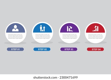 4 Steps Infographics Design Template for graphs, charts, diagrams. Business concept .eps 10