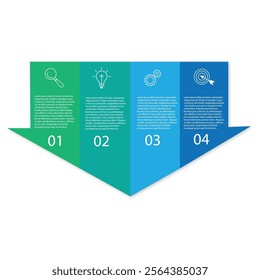 4 steps Infographics element arrow template chart for presentation.