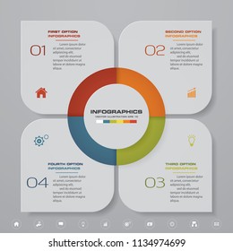 4 steps Infographics element chart for presentation. EPS 10. 