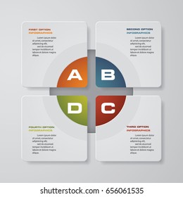 4 steps infographics presentation template. 4 steps with square and space for your sample text or data. EPS10.