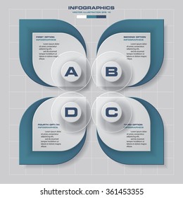 4 steps Infographics vector design template. Simple&Editable for your sample text. Business clean template. EPS 10.