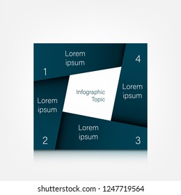 4 Steps Ingographic With Square Design For Business, Presentation Or Web