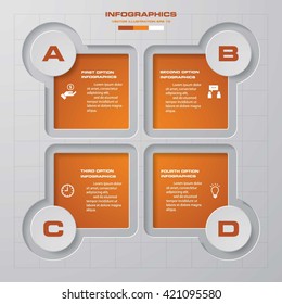 4 steps minimal infographics design. Vector. template/graphic or website layout.