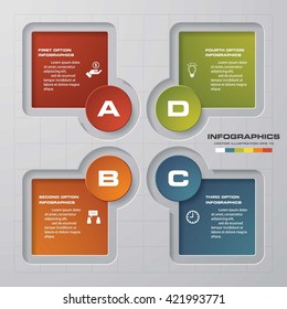 4 steps minimal infographics design. Vector. template/graphic or website layout.
