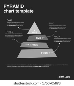 4 steps minimalist infographic pyramid chart with free space for text. EPS10.