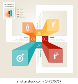 4 Steps modern style graph layout with Business Strategy concept