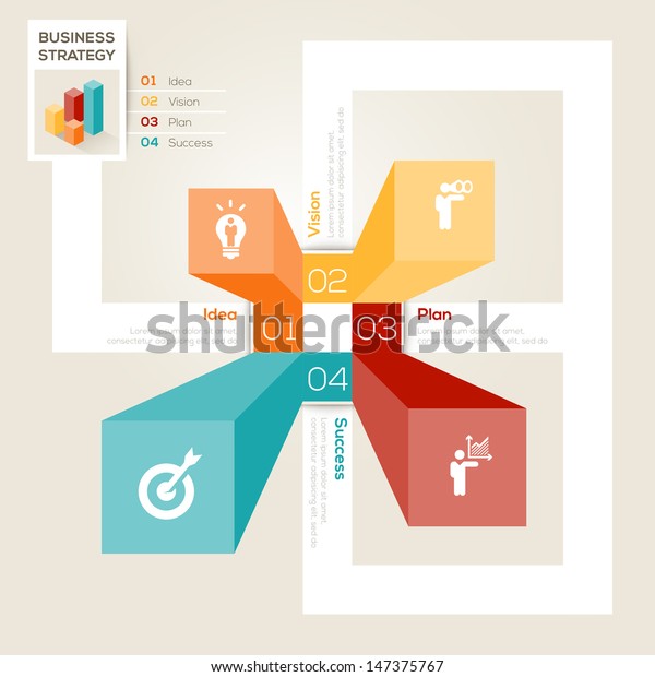 4 Steps Modern Style Graph Layout Stock Vector (Royalty Free) 147375767 ...