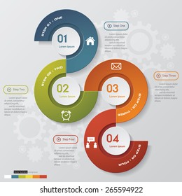 4 Steps number banners template/graphic or website layout. Vector.