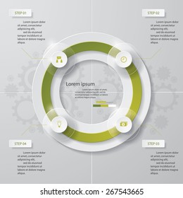 4 Steps number banners template/graphic or website layout. Vector.