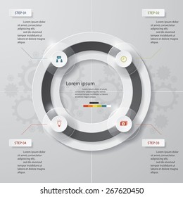 4 Steps number banners template/graphic or website layout. Vector.