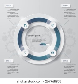 4 Steps number banners template/graphic or website layout. Vector.