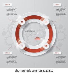 4 Steps number banners template/graphic or website layout. Vector.