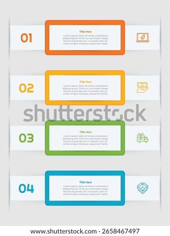 4 Steps or Options Flat Infographic Element. Modern and clean design for presentations, reports, and web