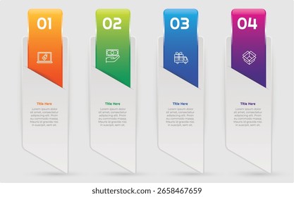 4 Steps or Options Gradient Infographic Element. Modern and clean design for presentations, reports, and web