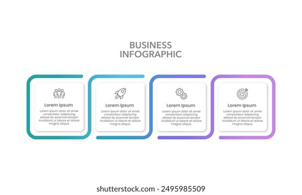 4 Steps or Options infographic design template. Diagram, Annual report, Banner, Business presentation and Workflow. Vector illustration.