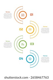 Elemento de infografía de 4 pasos. Diseño moderno y limpio para presentaciones, informes y Web