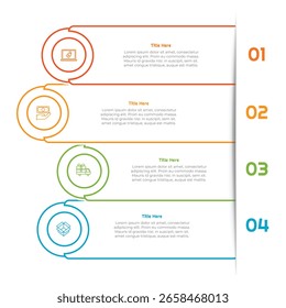 Elemento de infografía cuadrada de 4 pasos. Diseño moderno y limpio para presentaciones, informes y Web