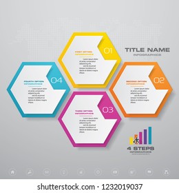 4 étapes processus infographie élément pour présentation.	
