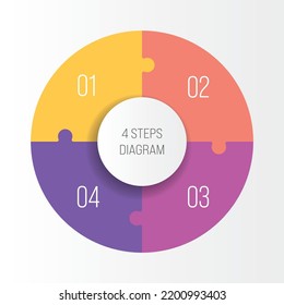 4 steps process modern infographic diagram
